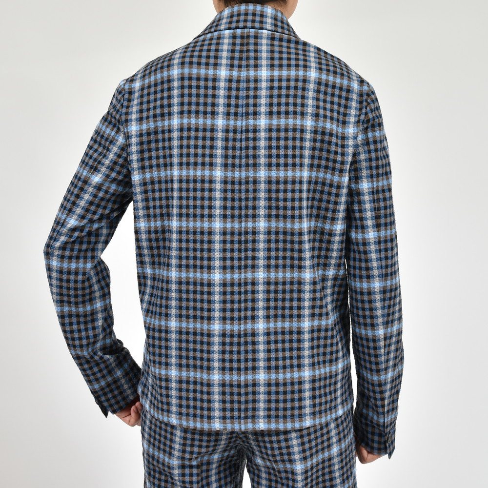 MONTEDORO（モンテドーロ） ストレッチコットンシアサッカーオーバーチェックカバーオール 63M620/M9408/11714