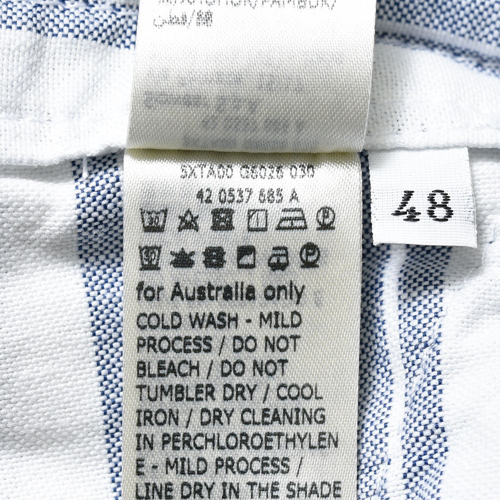 GLANSHIRT（グランシャツ） コットンピンオックスストライプS/Sシャーリングショーツ 5XTA00/G6026/12508