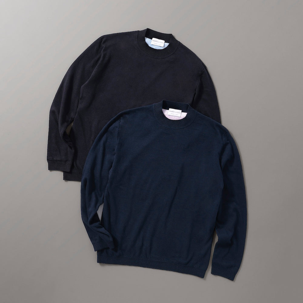 セッテフィーリカシミア / BR別注 コットン&カシミア クルーネック ニット/TUHUH2