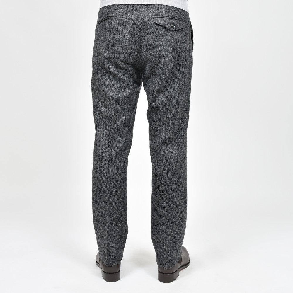 BERWICH（ベルウィッチ） BERTOベルト ウールライトツィードヘリンボーン1プリーツバックシャーリングテーパードパンツ AM1513