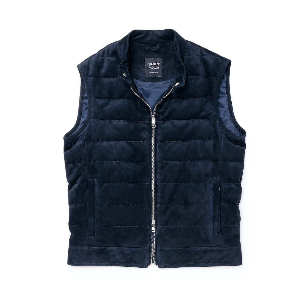 エンメティ / スペシャル カーフスウェード JURI DOWN VEST(シルバーパーツ)/NAVY
