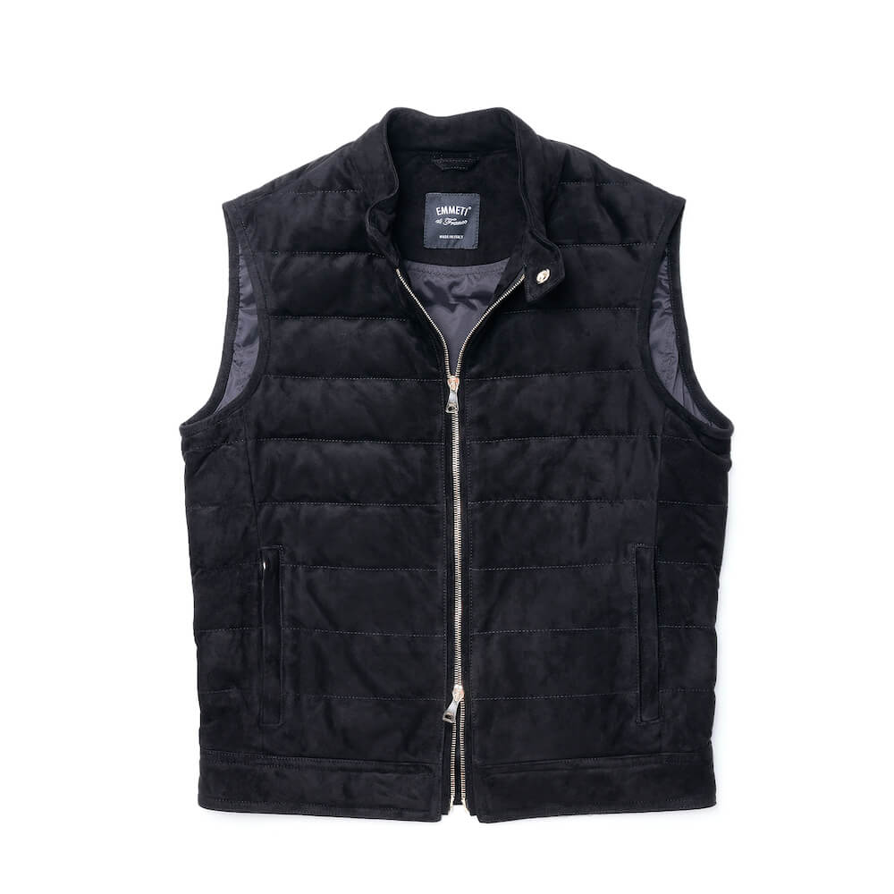 エンメティ / スペシャル ラムスウェード JURI DOWN VEST(ゴールドパーツ)/NERO