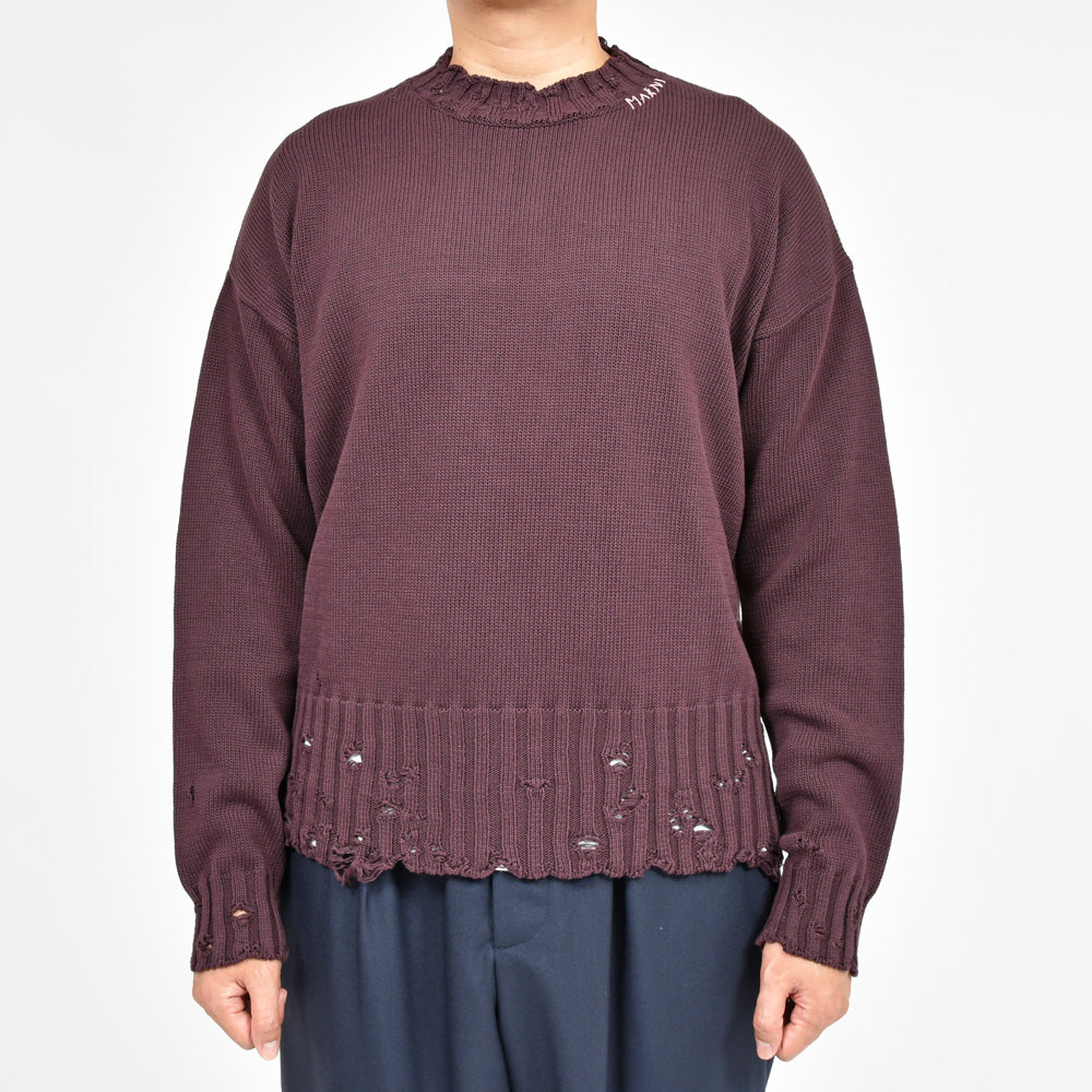 MARNI（マルニ） コットンダメージクルーネックニット GCMG0210A0 UFC652