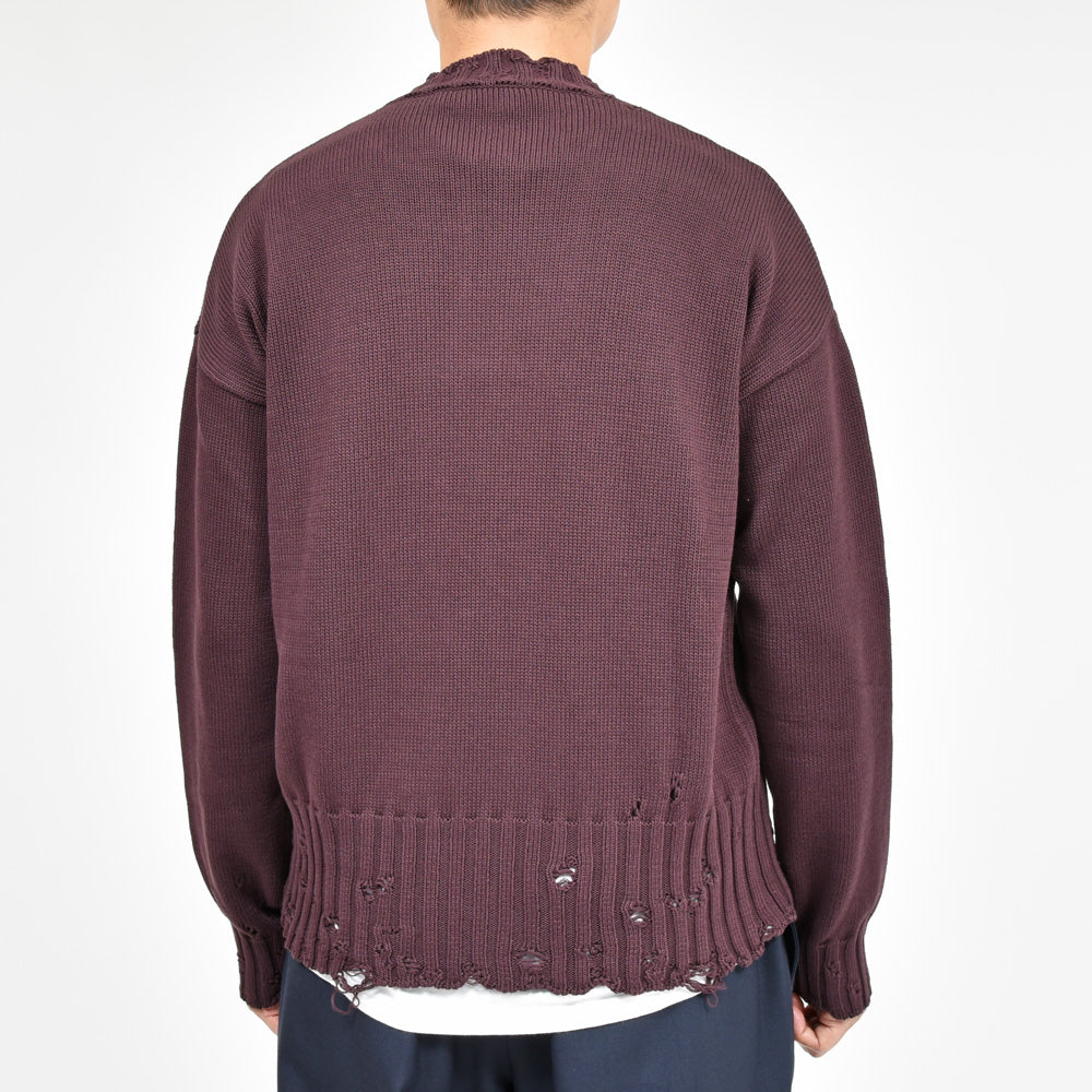 MARNI（マルニ） コットンダメージクルーネックニット GCMG0210A0 UFC652