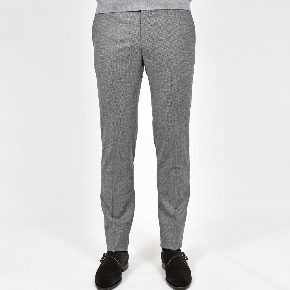 PT TORINO ピーティー トリノ Travel ヴァージンウール ライトフランネル ハウンドトゥース ノープリーツ ドレスパンツ SUPERSLIM FIT/MR82
