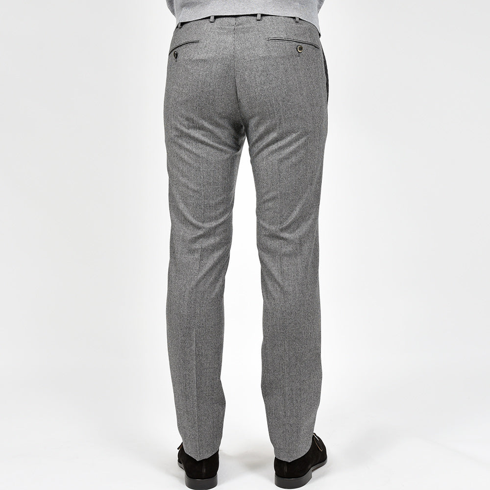 PT TORINO ピーティー トリノ Travel ヴァージンウール ライトフランネル ハウンドトゥース ノープリーツ ドレスパンツ SUPERSLIM FIT/MR82