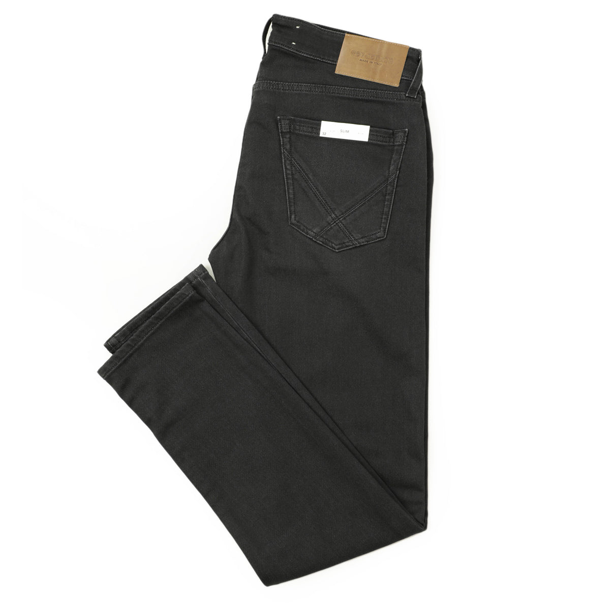 ロイロジャース / ストレッチ コットン ポリエステル デニム / SLIM FIT / Leonardo Fleece / C0998 / ブラック
