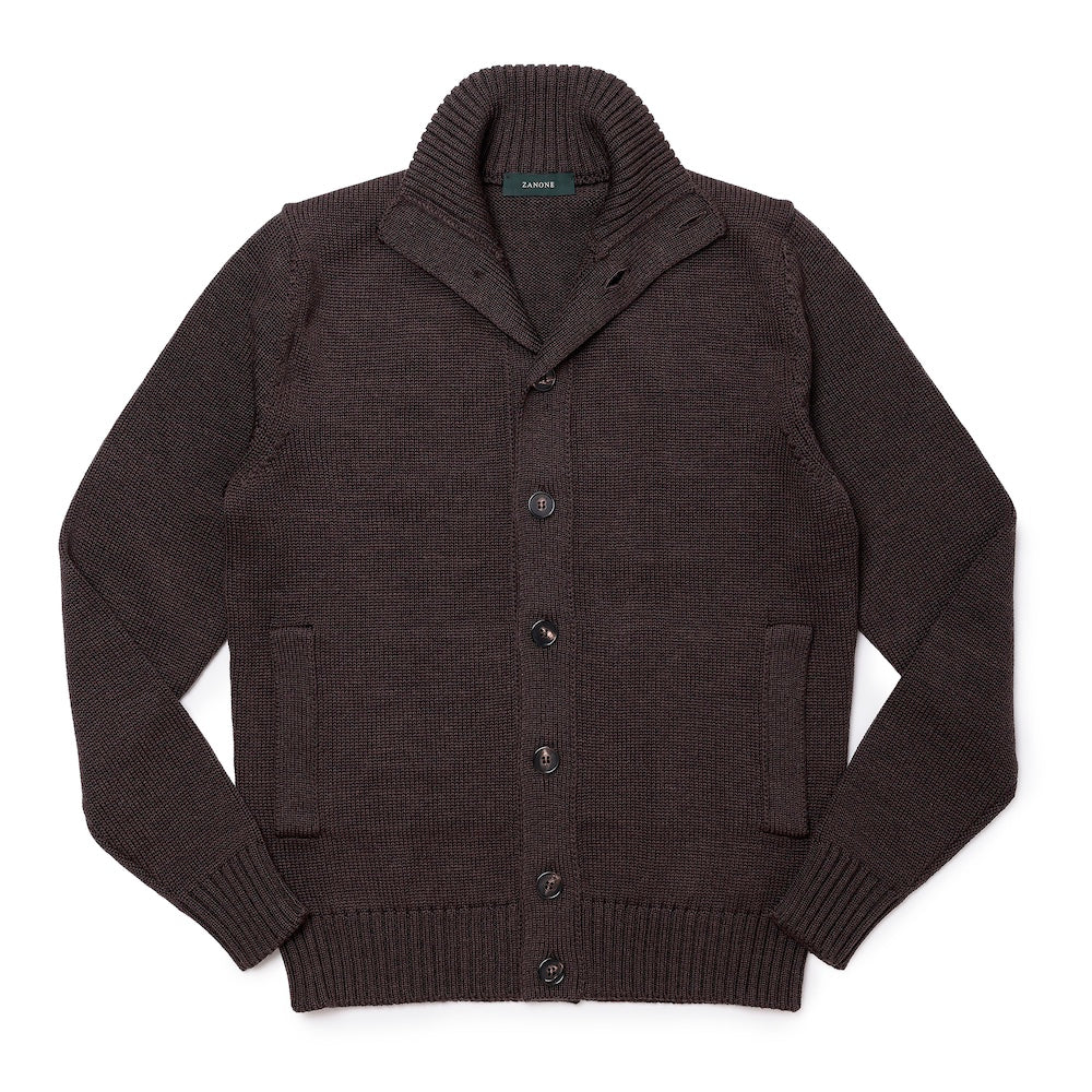 ザノーネ / ニット ブルゾン/CHIOTO(WOOL MERINOS)/810100 ZR229/Z2874/ダークブラウン