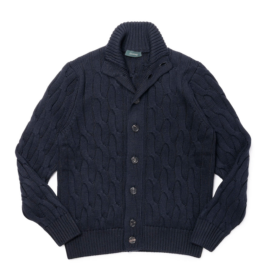 ザノーネ / ケーブル編み ニット ブルゾン/CHIOTO(WOOL MERINOS)/810120 ZN241
