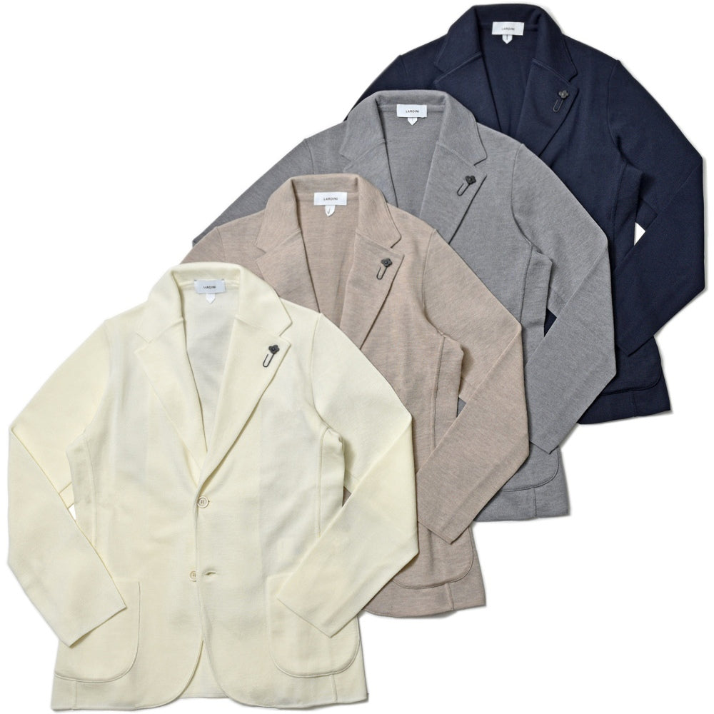 LARDINI（ラルディーニ） ウールミラノリブニットジャケット JALJM56/IV63000