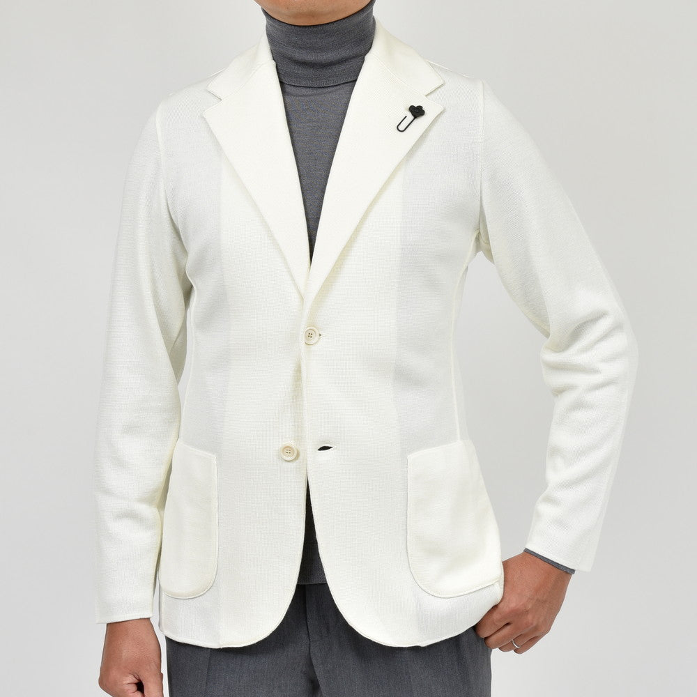 LARDINI（ラルディーニ） ウールミラノリブニットジャケット JALJM56/IV63000