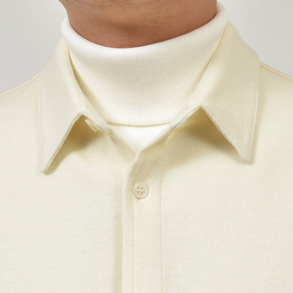 Bonfil（ボンフィル） ウールフランネルジャージレギュラーカラーシャツ BON-14