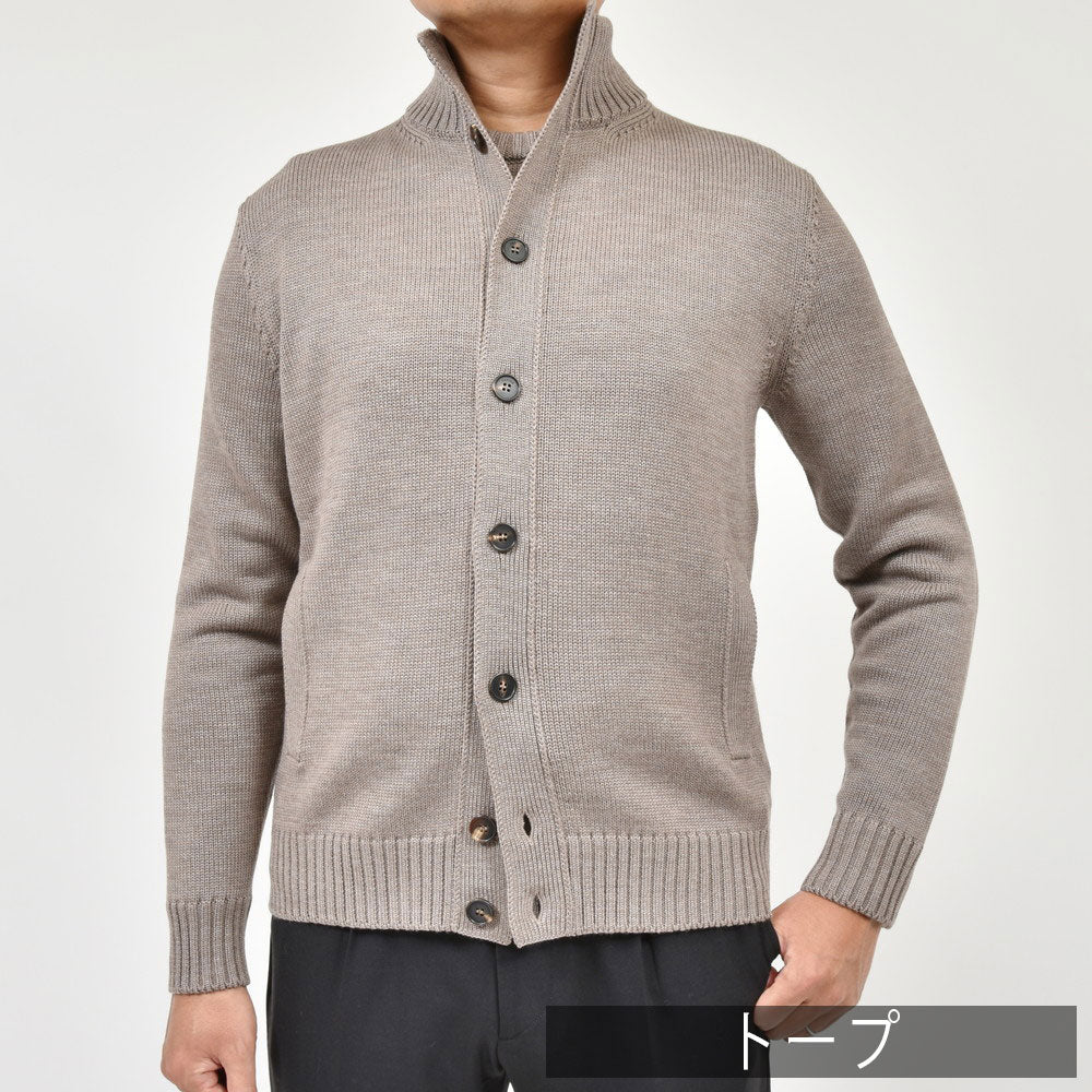 ZANONE（ザノーネ） 5ゲージウールスタンドカラーニットカーディガン CHIOTO/SLIM FIT/810100/ZR229/25601