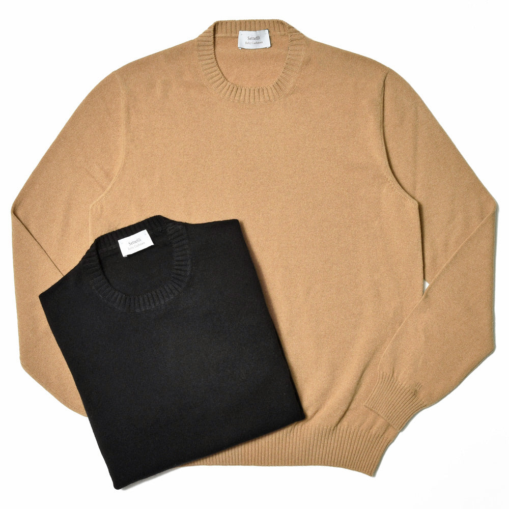 Settefili Cashmere セッテフィーリ カシミア ベビーカシミヤ ミドルゲージ クルーネック ニット