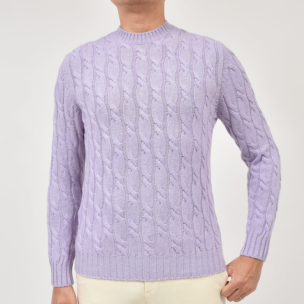 Settefili Cashmere セッテフィーリ カシミア カシミヤ ケーブル ミドルゲージ クルーネック ニット