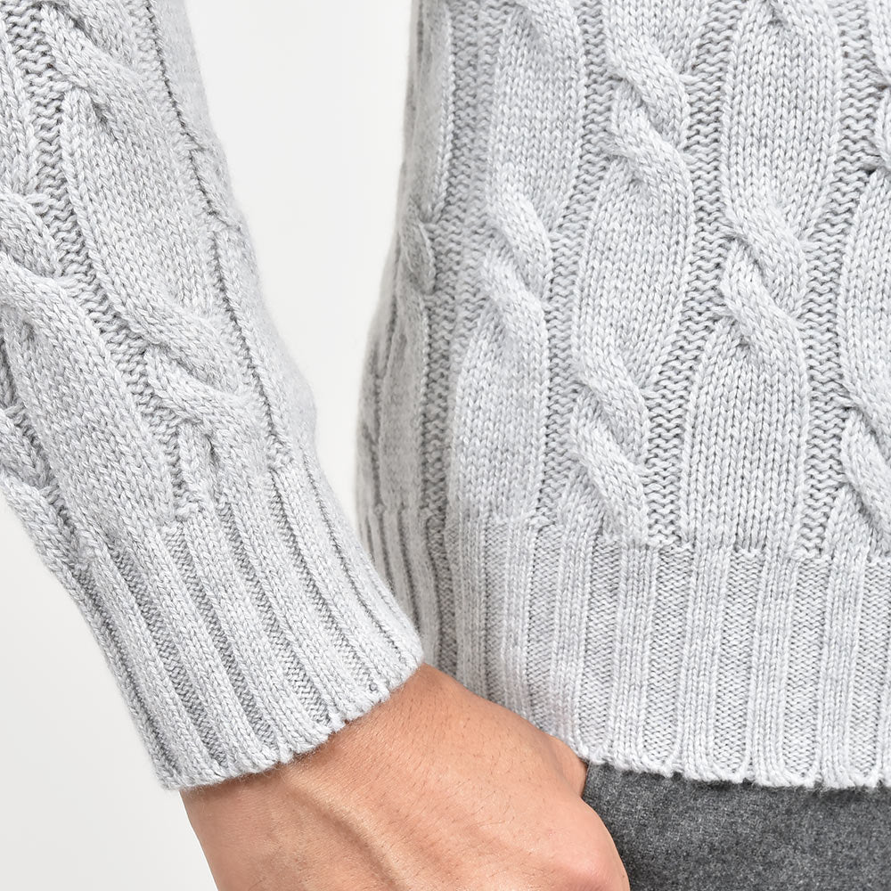 Settefili Cashmere セッテフィーリ カシミア カシミヤ ケーブル ミドルゲージ クルーネック ニット