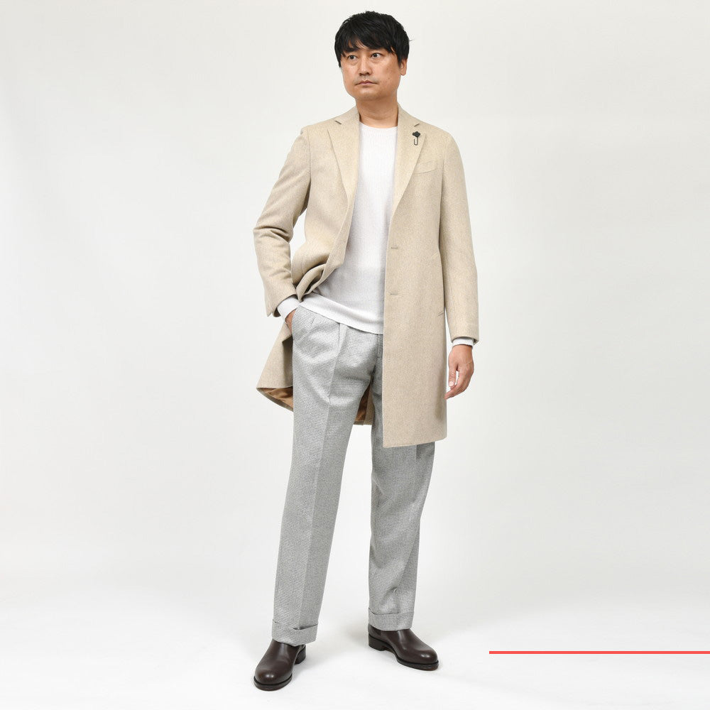 LARDINI（ラルディーニ） SPECIALスペシャル ウールフランネルチェスターフィールドコート(Loro Pianaファブリック) JA23636Q/IVC63618