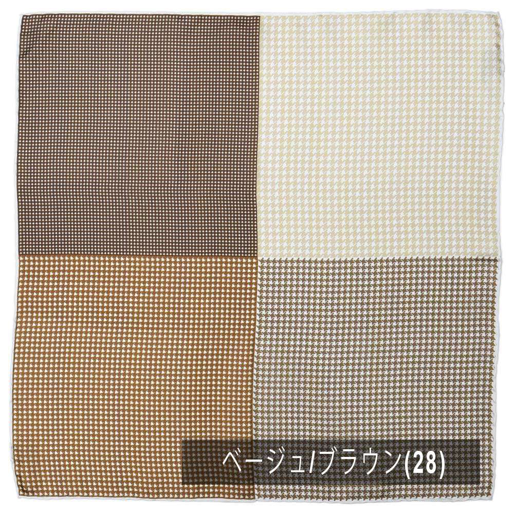 ATELIER F&B（アトリエF&B） シルクツイルハウンドトゥースプリントチーフ 5832B