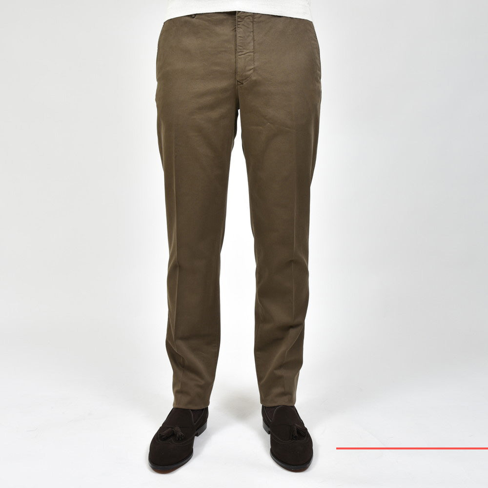 INCOTEX SLACKS（インコテックス スラックス） SLIM FIT ガーメントダイコットンストレッチサテンシャーリングテーパードパンツ 13S166-4697A/21553
