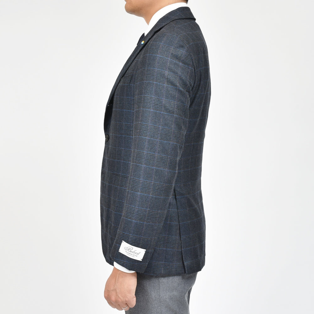 Belvest（ベルベスト） カシミアライトツィードタータンチェック3Bジャケット JACKET IN THE BOX G10307-22222/GJ