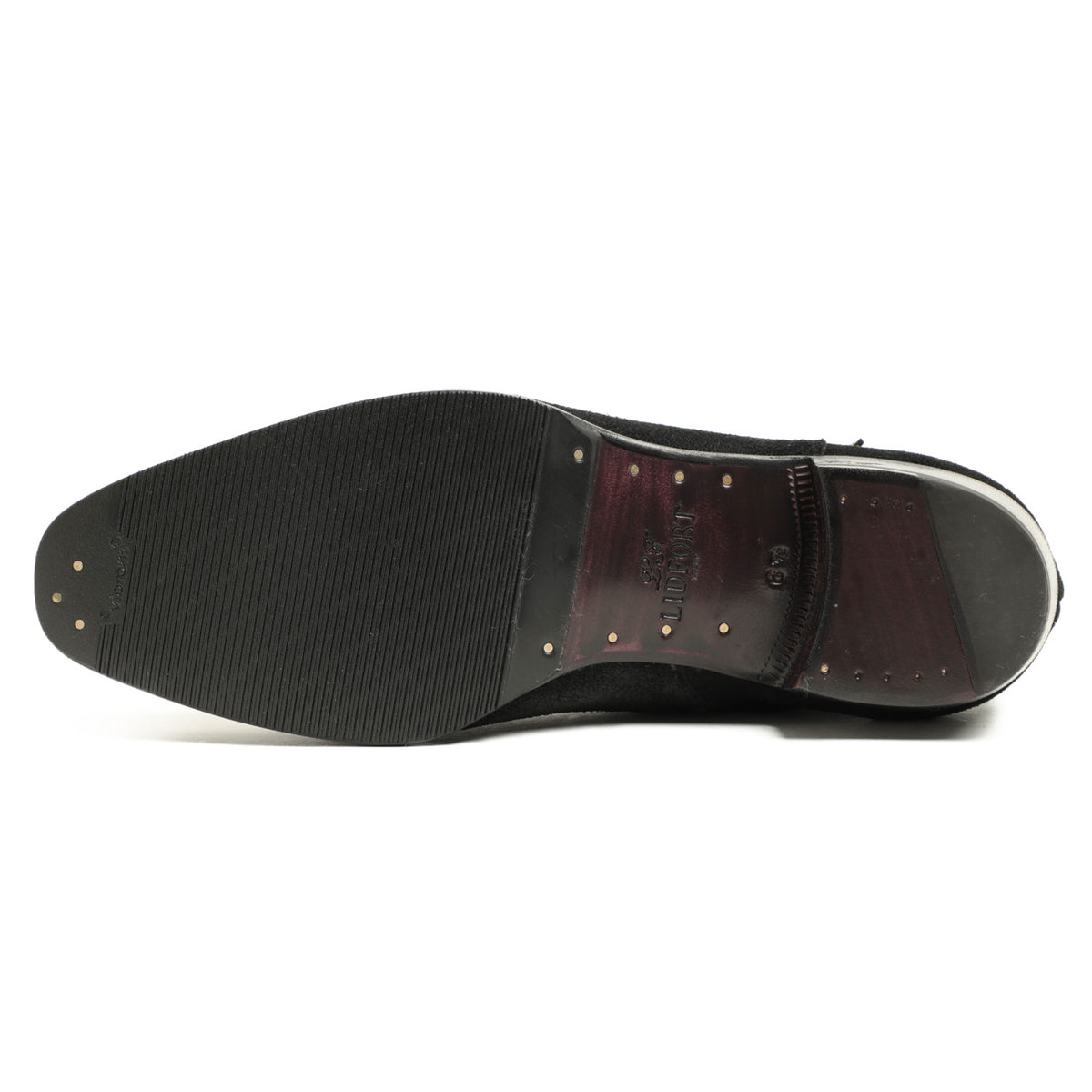リドフォルト /  リザード型押し スエード ベルト バックルサイドジップ  ブーツ  / 250/C / BLACK SUEDE ブラック