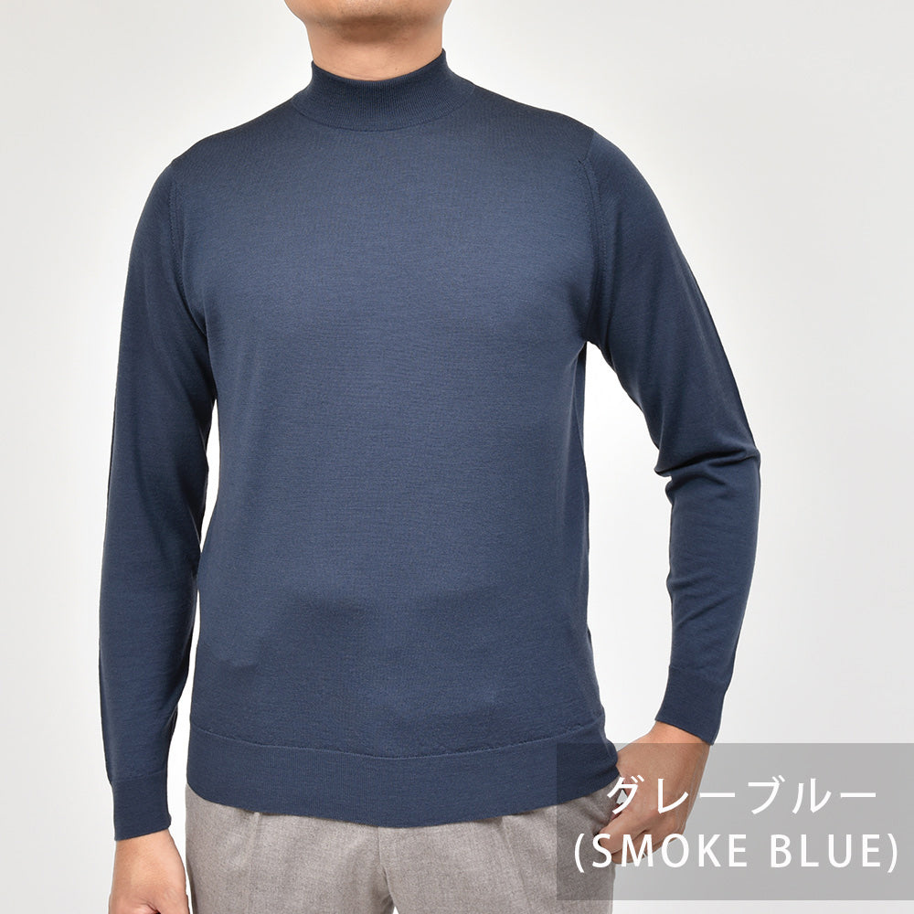 JOHN SMEDLEY ジョンスメドレー KILDAY エクストラファインメリノウール 30ゲージ モックネック ニット MODERN FIT