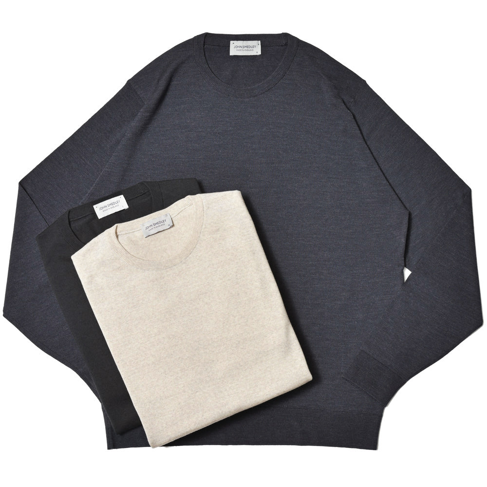 JOHN SMEDLEY ジョンスメドレー SCANLAN エクストラファインメリノウール 30ゲージ クルーネック ニット MODERN FIT