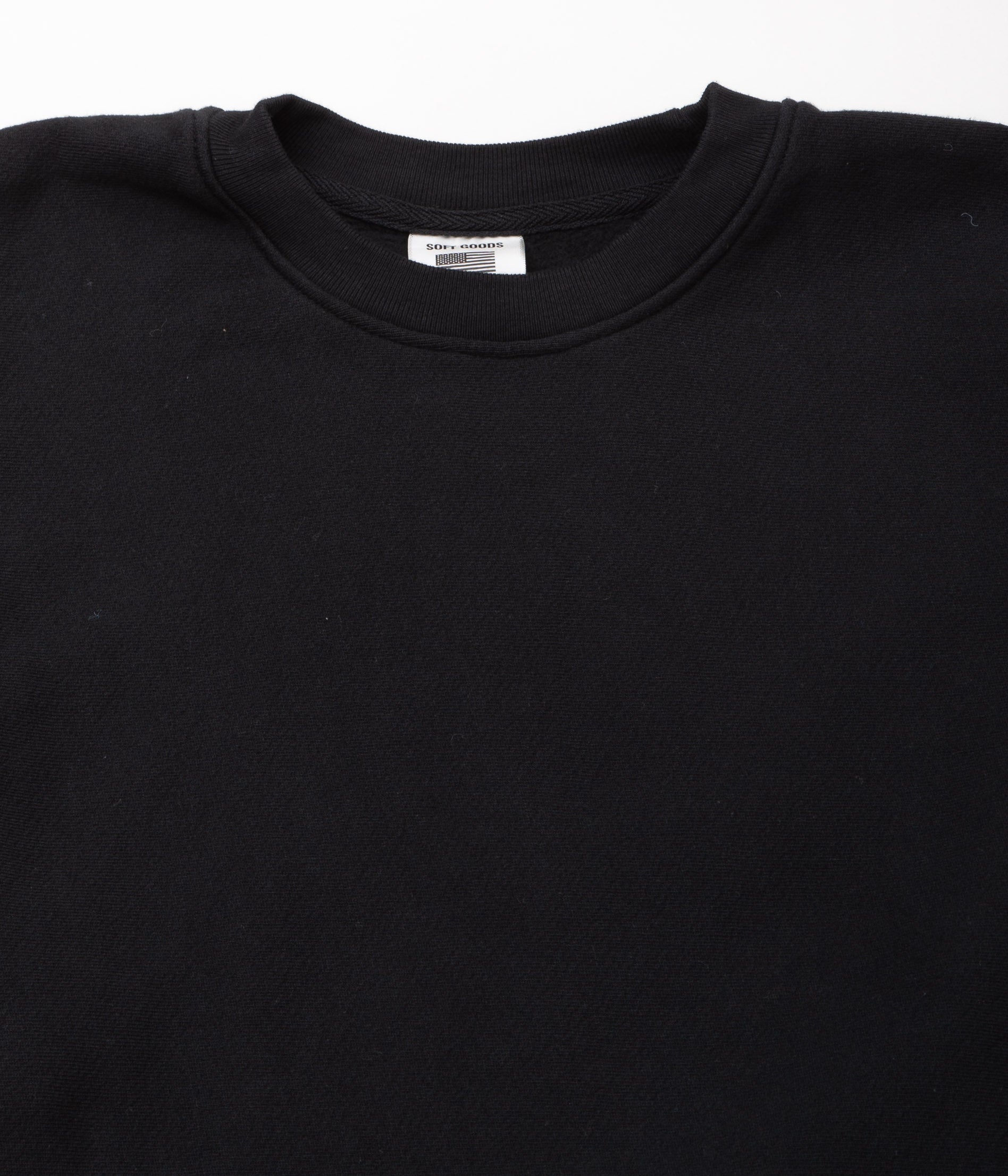 ソフトグッズ / 9OZ FLEECE CREW NECK SWEAT (VINTAGE BLACK)