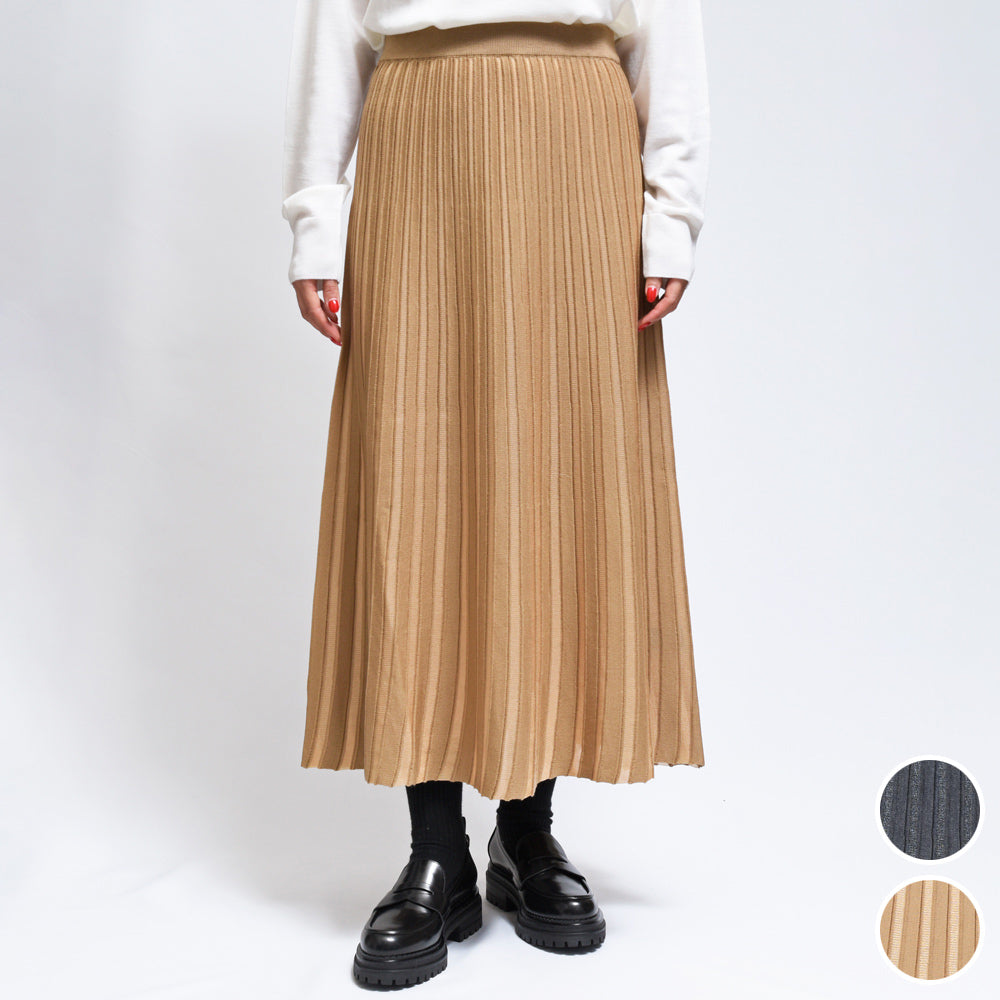 roberto collina(ロベルト コリーナ)<BR>A04065 ウールポリエステルプリーツニットミディスカート