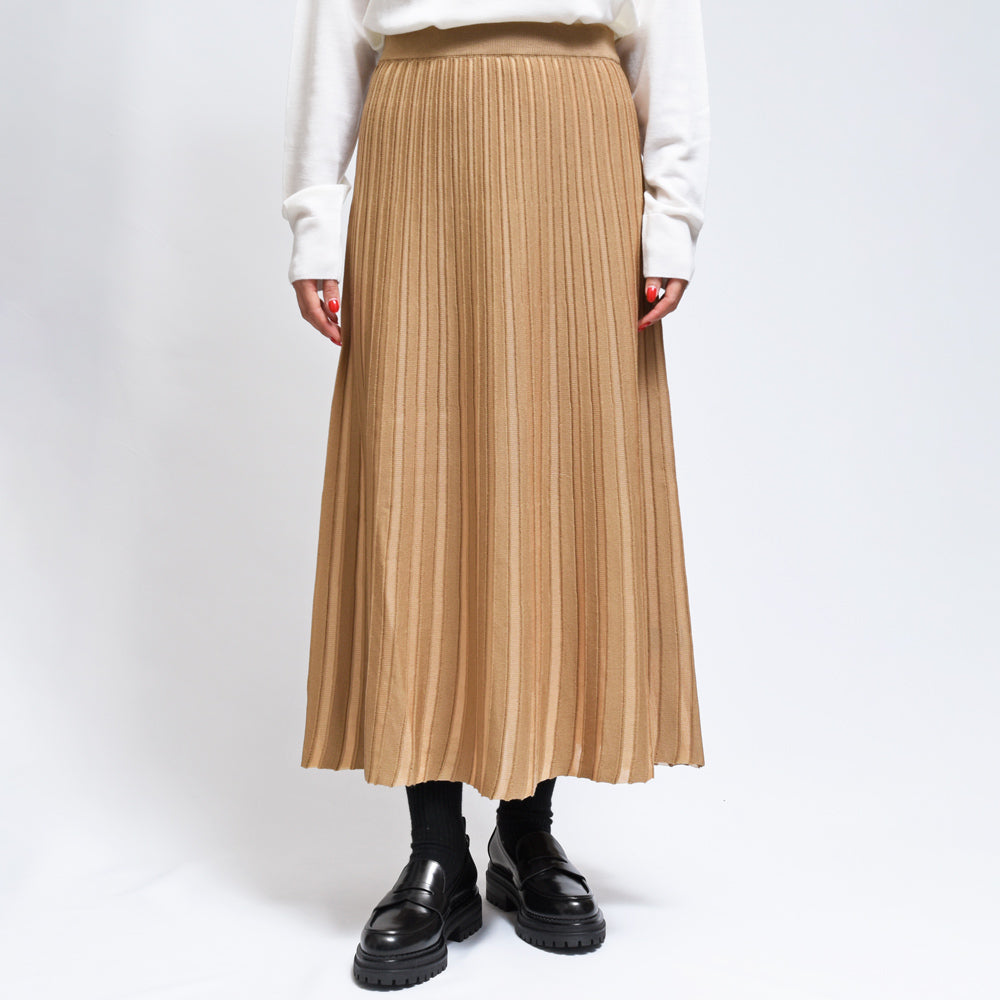 roberto collina(ロベルト コリーナ)<BR>A04065 ウールポリエステルプリーツニットミディスカート