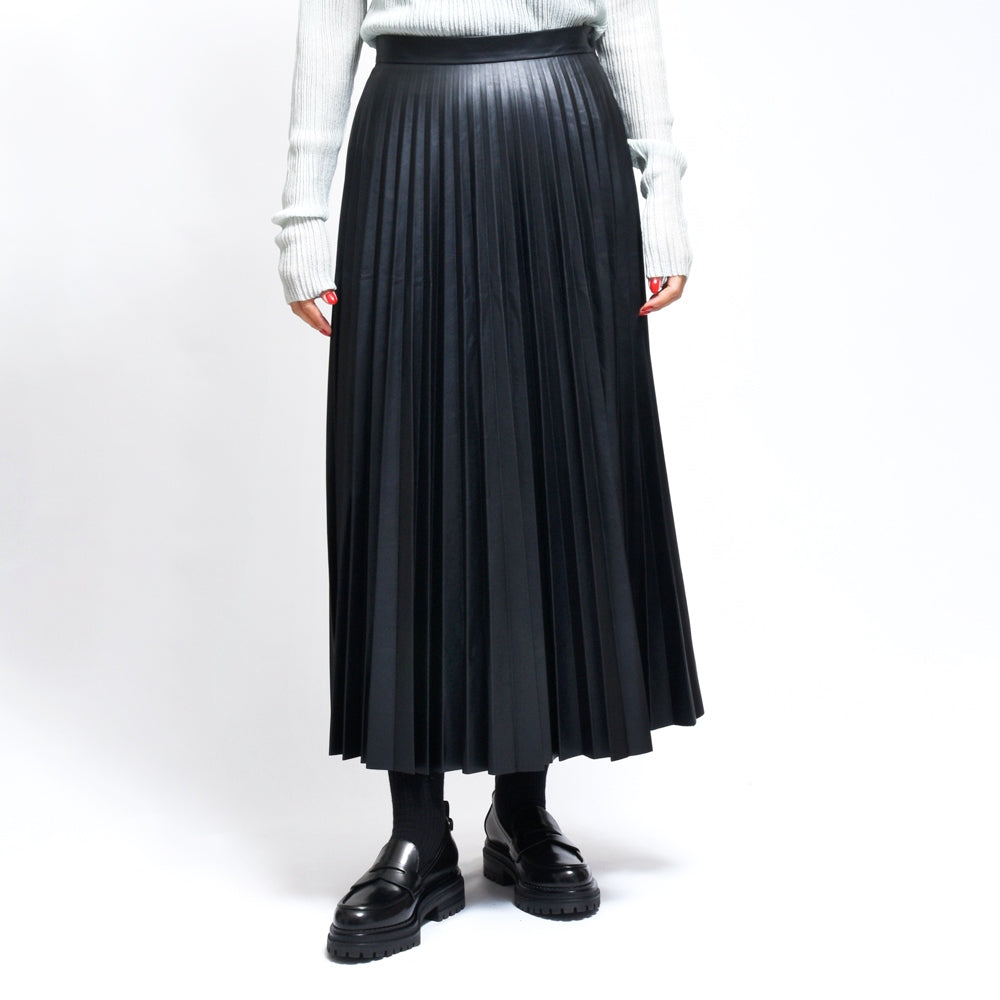 MM6 MAISON MARGIELA(エムエム6 メゾン マルジェラ)<BR>SS52MA0195 エコレザープリーツミディスカート