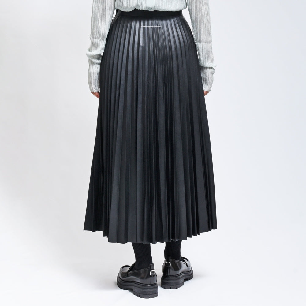 MM6 MAISON MARGIELA(エムエム6 メゾン マルジェラ)<BR>SS52MA0195 エコレザープリーツミディスカート