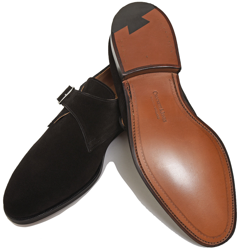 Crockett＆Jones クロケットアンドジョーンズ COMPTON コンプトン カーフスエード モンクストラップ シューズ