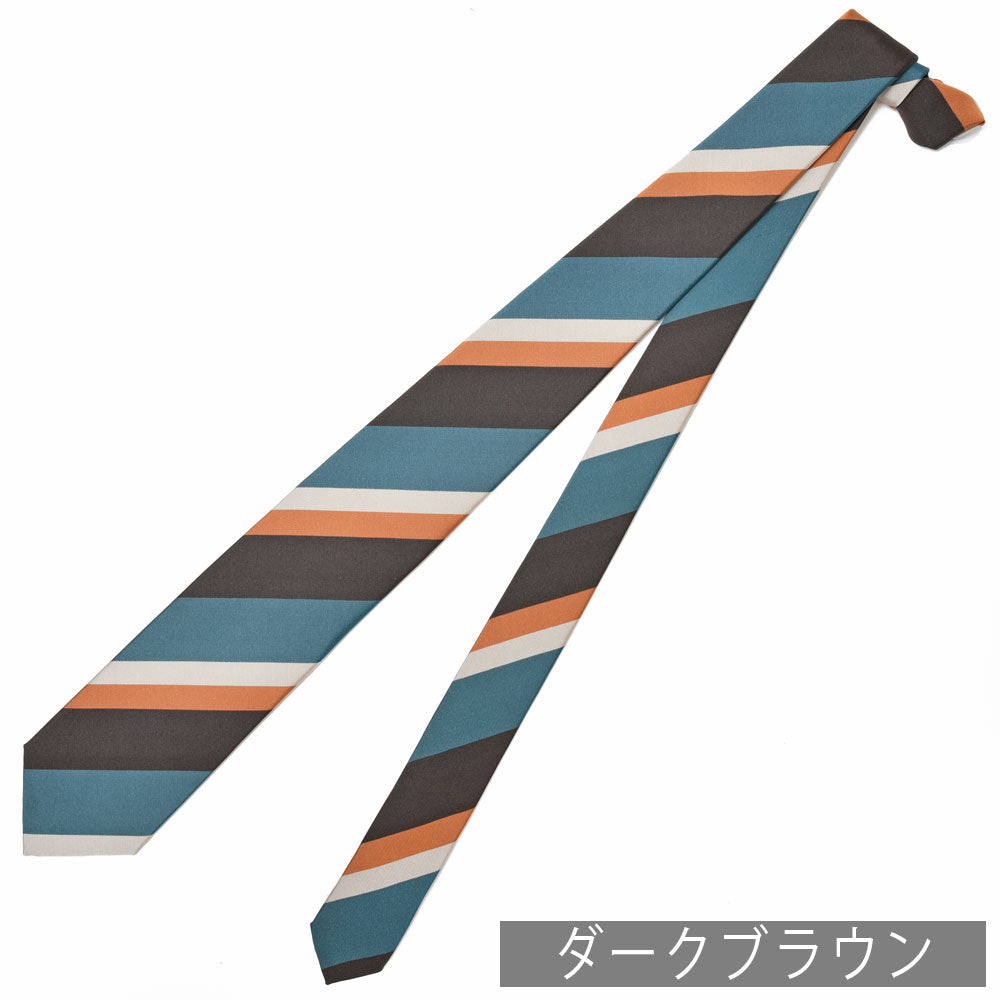 FRANCO BASSI（フランコ バッシ） シルクコットンモガドールブロックストライプタイ U24I-E19
