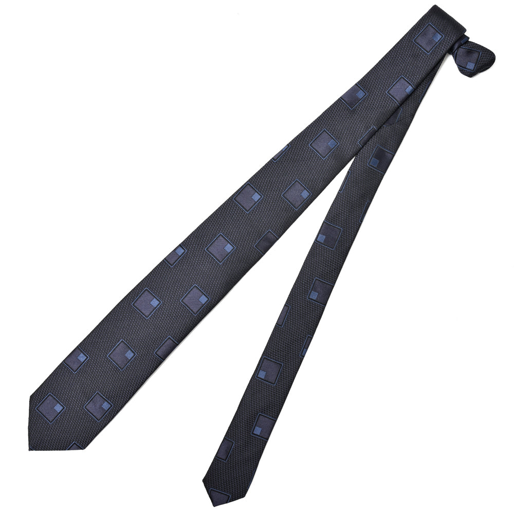 FRANCO BASSI（フランコ バッシ） シルクジャガードジオメトリックパターンタイ U24I-M01-B