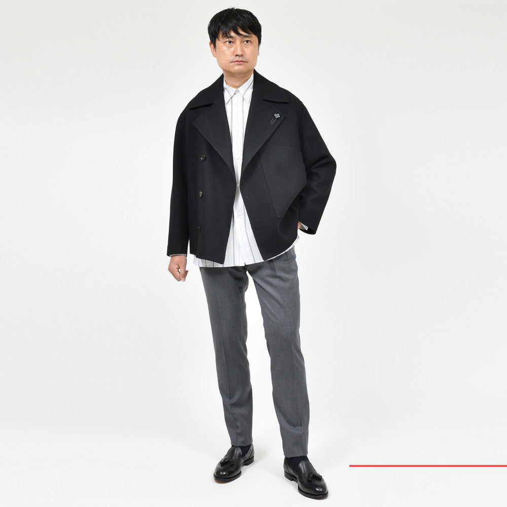 LARDINI（ラルディーニ） OWENオーウェン ウールナイロンソフトメルトンショートコート JAOWEN/IVC63606