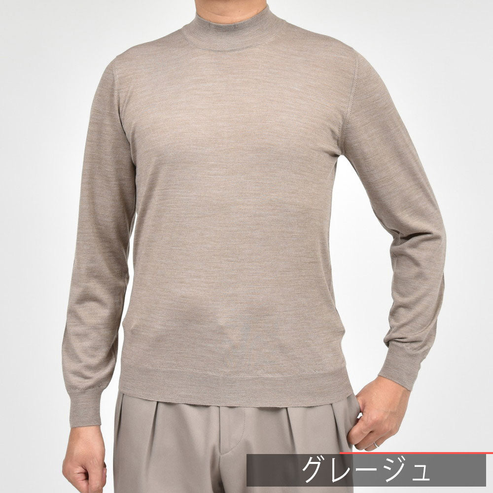 FEDELI（フェデリ） SUPER140'sハイゲージウールモックネックニット DERBY.SPECIAL.LANA140