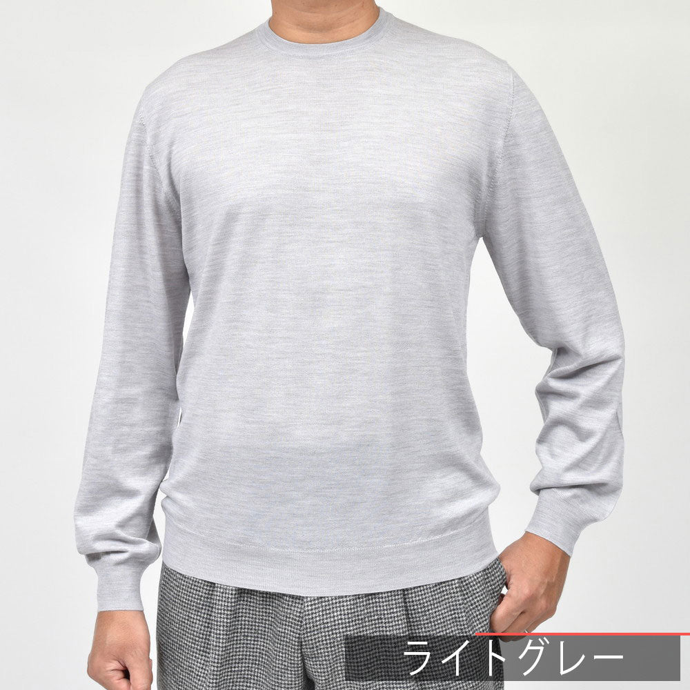FEDELI（フェデリ） SUPER140'sハイゲージウールクルーネックニット ARG.ML.LANA140