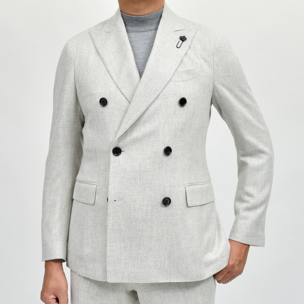 LARDINI（ラルディーニ） ADVANCEアドヴァンス ウールカシミアサキソニー6B1プリーツダブルスーツ JA6104AQ/IVSF63437