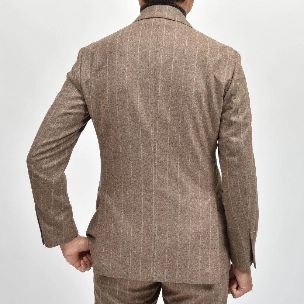 LARDINI（ラルディーニ） ADVANCEアドヴァンス カシミアサキソニーチョークストライプ6B1プリーツダブルスーツ JA6104AQ/IVSF63528