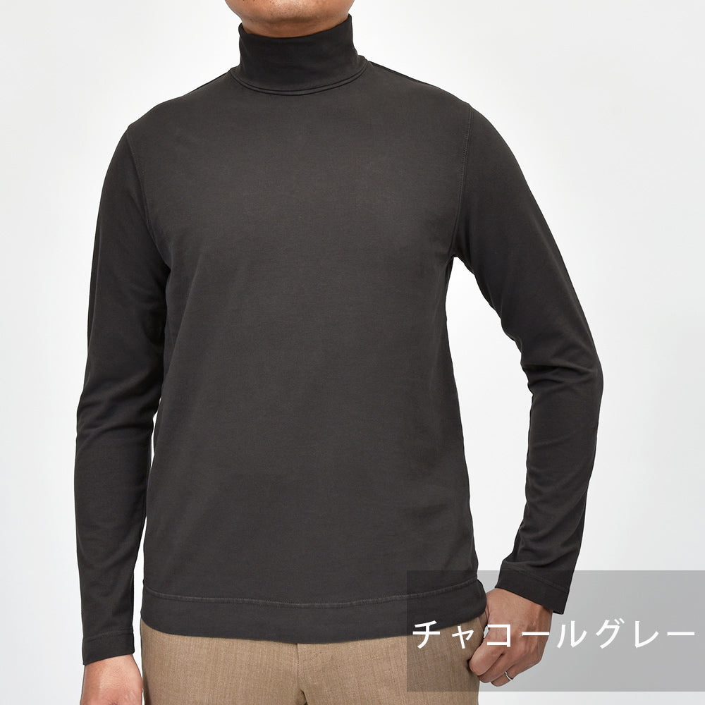 CIRCOLO 1901 チルコロ 1901 コットン ストレッチ カシミヤタッチジャージー ガーメントダイ タートルネック カットソー