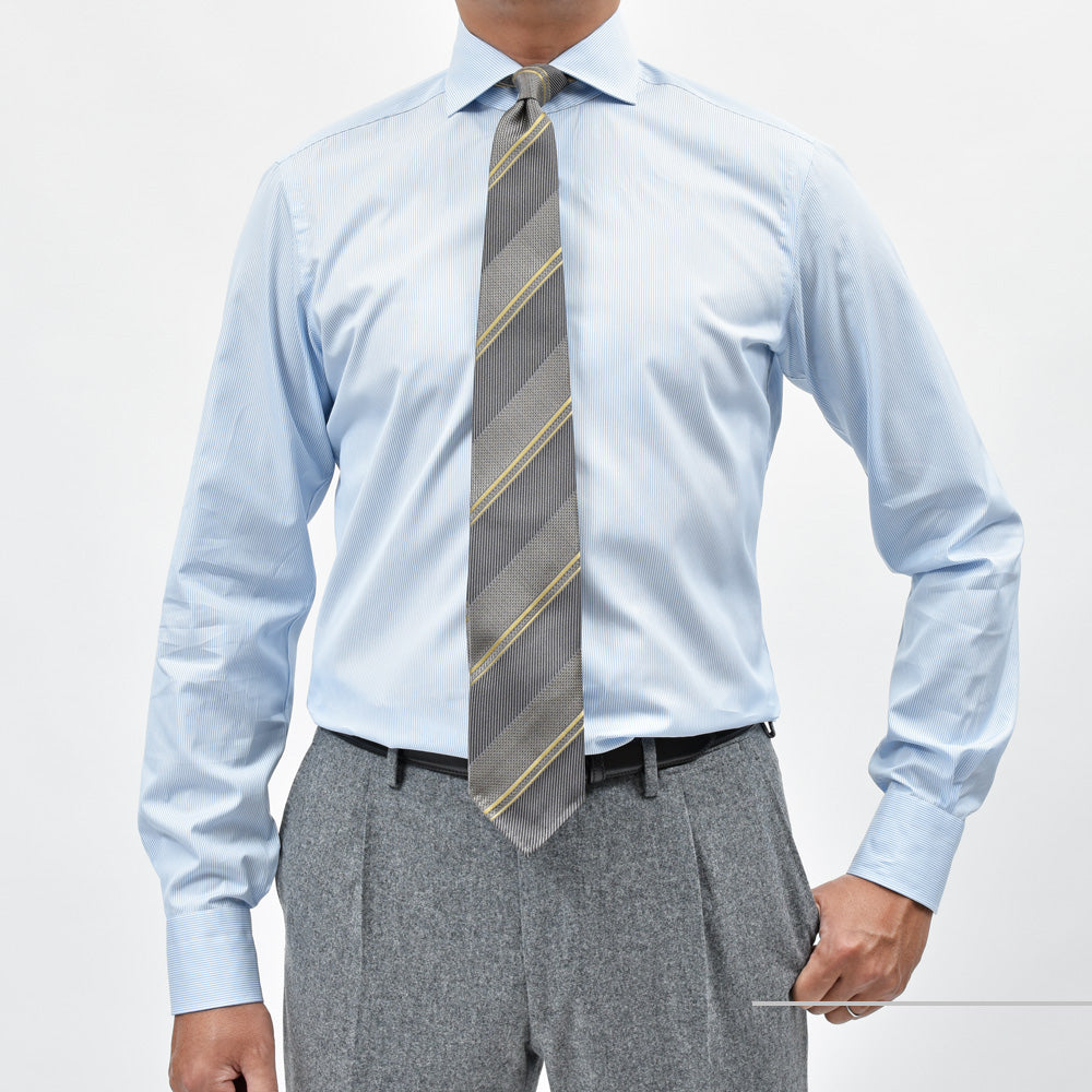 BARBA（バルバ） 406 コットンブロードストライプワイドカラーシャツ 489-21456