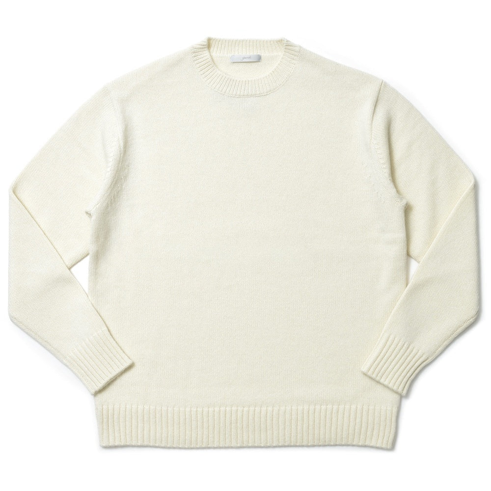 garoh（ガロウ） garoh knit01 ミドルゲージウールクルーネックニット