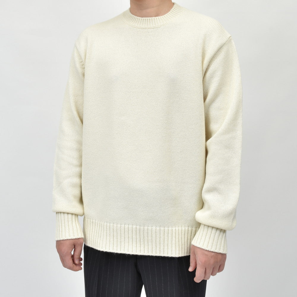 garoh（ガロウ） garoh knit01 ミドルゲージウールクルーネックニット