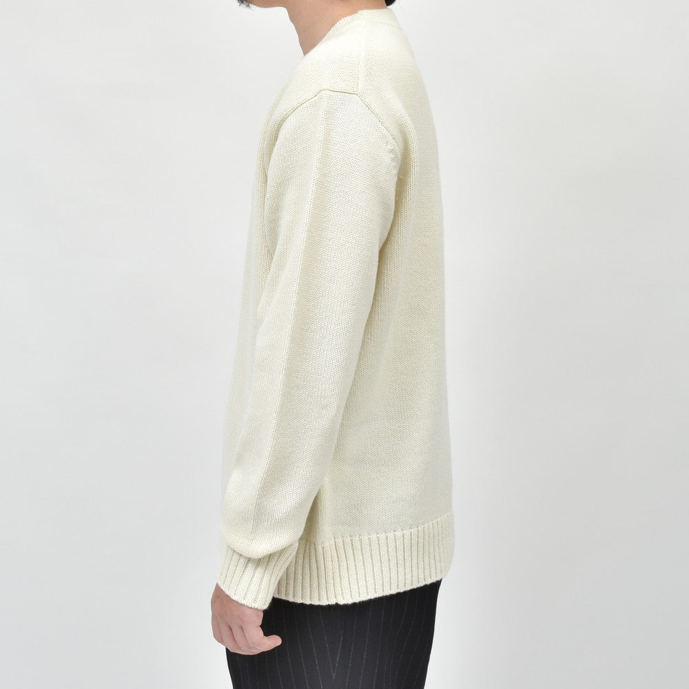 garoh（ガロウ） garoh knit01 ミドルゲージウールクルーネックニット