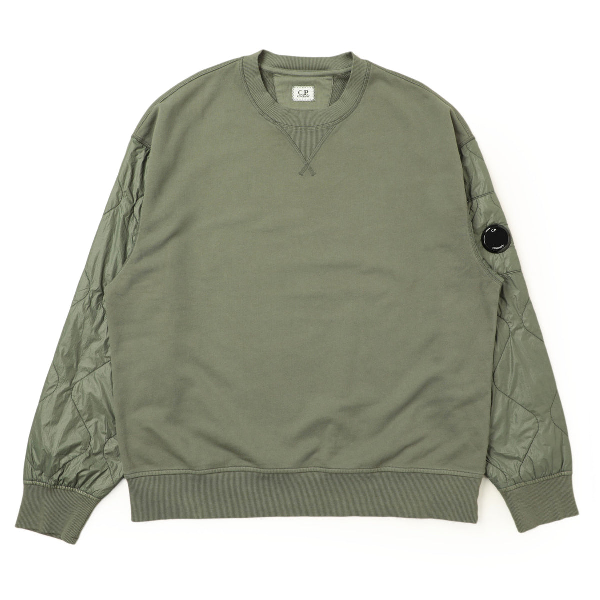 シーピーカンパニー / キルティング スウェット シャツ/17CMSS003A GRAPE LEAF グリーン