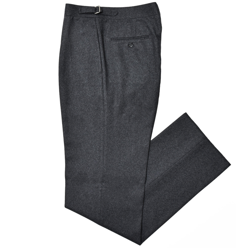 garoh（ガロウ） pants03 ウールフランネル1プリーツサイドアジャスターテーパードパンツ