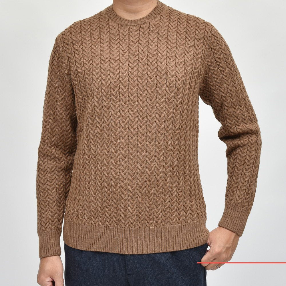ZANONE（ザノーネ） ミドルゲージウールケーブルクルーネックニット GIRO/SLIM FIT/810104/ZN228/25407