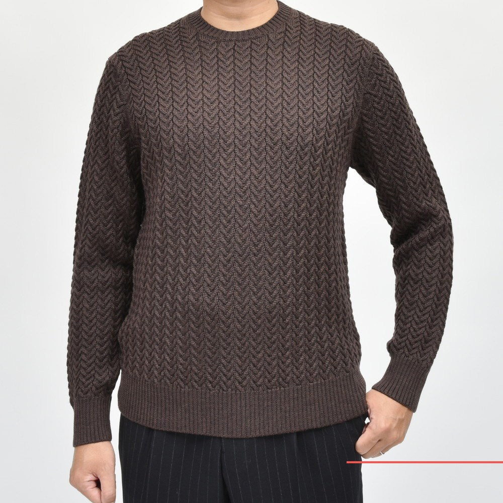 ZANONE（ザノーネ） ミドルゲージウールケーブルクルーネックニット GIRO/SLIM FIT/810104/ZN228/25407