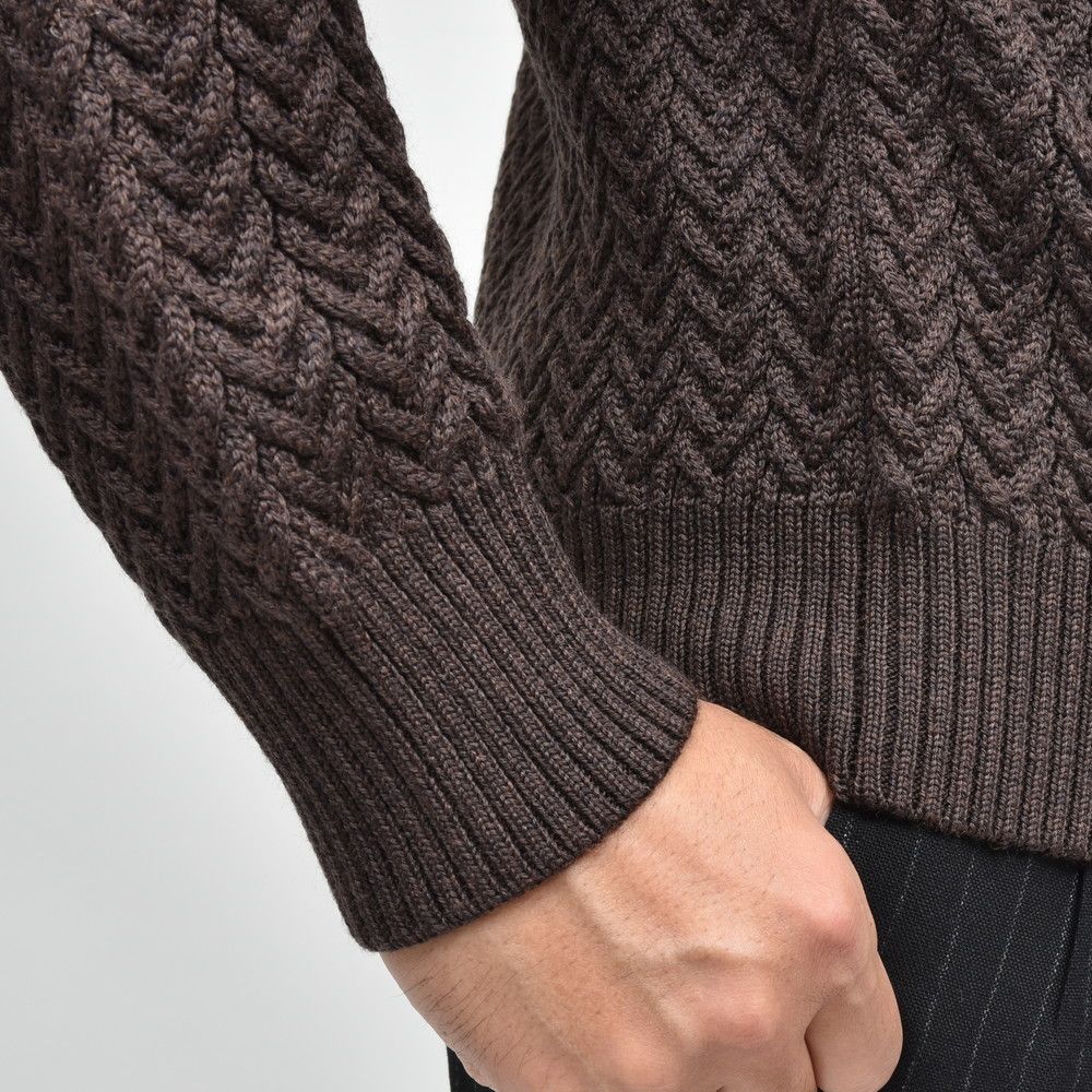 ZANONE（ザノーネ） ミドルゲージウールケーブルクルーネックニット GIRO/SLIM FIT/810104/ZN228/25407
